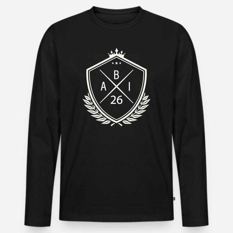 Abi Wappen Abitur - Männer Premium Bio Langarmshirt - Schwarz