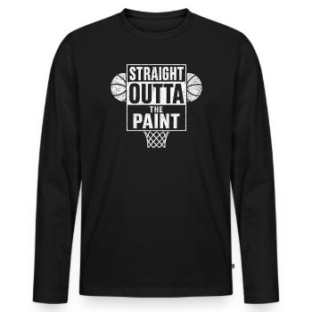 Straight Outta The Paint Basketball Sport - Men's Premium Organic Long Sleeve Shirt - black - Front - Nico (187cm)