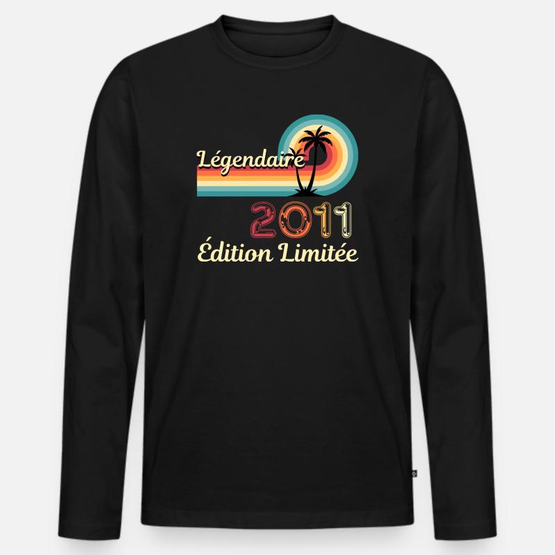 Legendary 2011, Limited Edition - Männer Premium Bio Langarmshirt - Schwarz