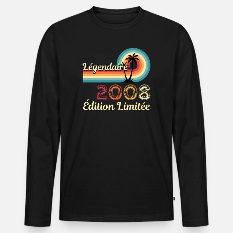 Legendary 2008, limitierte Edition - Männer Premium Bio Langarmshirt - Schwarz