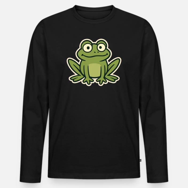 Frosch - Männer Premium Bio Langarmshirt - Schwarz