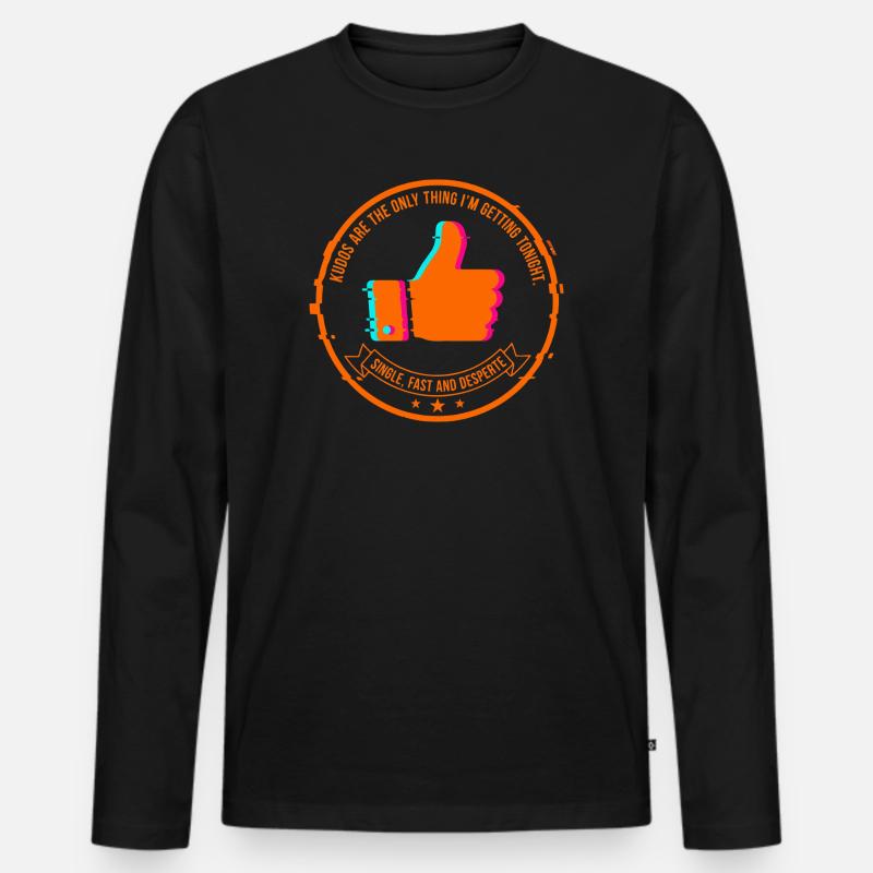 NeonThumbs Stempel: Single heute Abend - Männer Premium Bio Langarmshirt - Schwarz