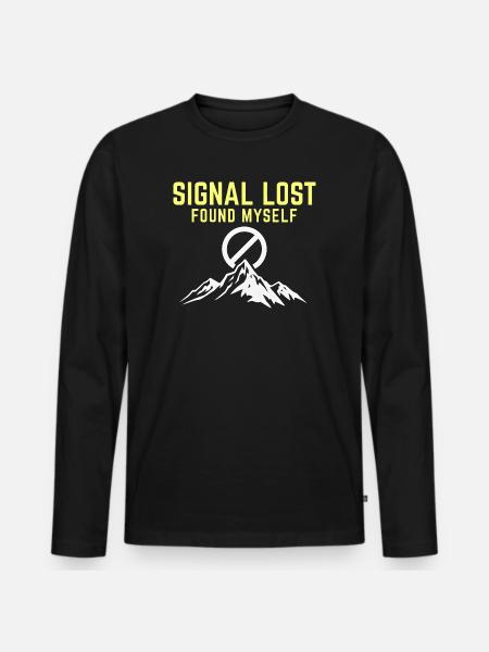 Signal perdu – Trouvé - T-shirt manches longues Premium bio Homme - noir
