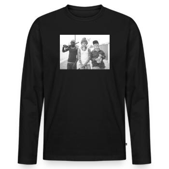 Cat Scavenger Trio - Men's Premium Organic Long Sleeve Shirt - black - Front - Nico (187cm)