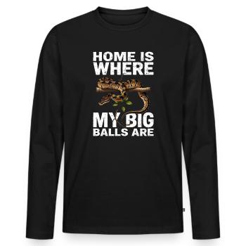 King Python Snakes Lover Terrarium Python - Men's Premium Organic Long Sleeve Shirt - black - Front - Nico (187cm)