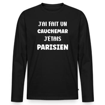 Parisian nightmare - Men's Premium Organic Long Sleeve Shirt - black - Front - Nico (187cm)