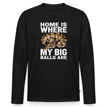 King Python Snakes Lover Terrarium Python - Men's Premium Organic Long Sleeve Shirt - black - Front - Nico (187cm)