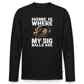 King Python Snakes Lover Terrarium Python - Men's Premium Organic Long Sleeve Shirt - black - Front - Nico (187cm)