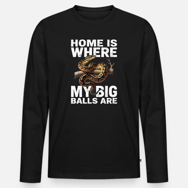 Königspython Schlangen Liebhaber Terrarium Python - Männer Premium Bio Langarmshirt - Schwarz