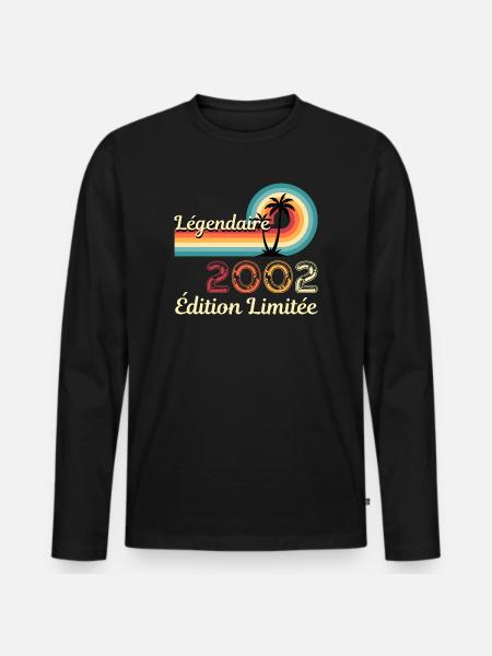 Legendary 2002, limitierte Ausgabe - Männer Premium Bio Langarmshirt - Schwarz