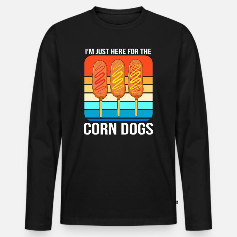 Corn Dog - Männer Premium Bio Langarmshirt - Schwarz