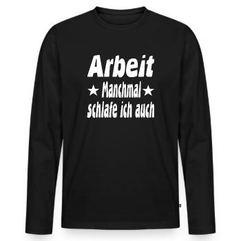Work - Men's Premium Organic Long Sleeve Shirt - black - Front - Nico (187cm)