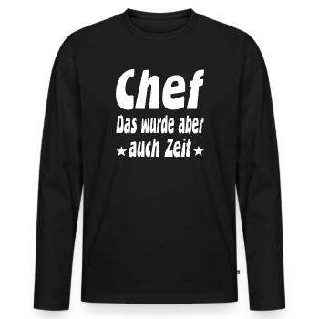 patron - T-shirt manches longues Premium bio Homme - noir - Devant - Nico (187cm)