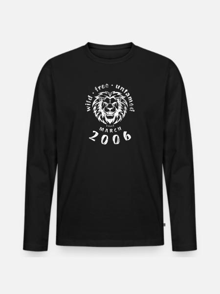 Wild, free & untamed since 03/2006 - Men's Premium Organic Long Sleeve Shirt - black