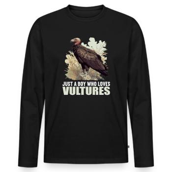 Vulture - Men's Premium Organic Long Sleeve Shirt - black - Front - Nico (187cm)