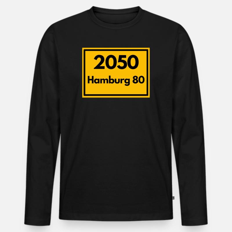 OLD POSTCODE POSTCODE RETRO 2050 HAMBURG 80 - ELBE Men's Premium Organic Long Sleeve Shirt