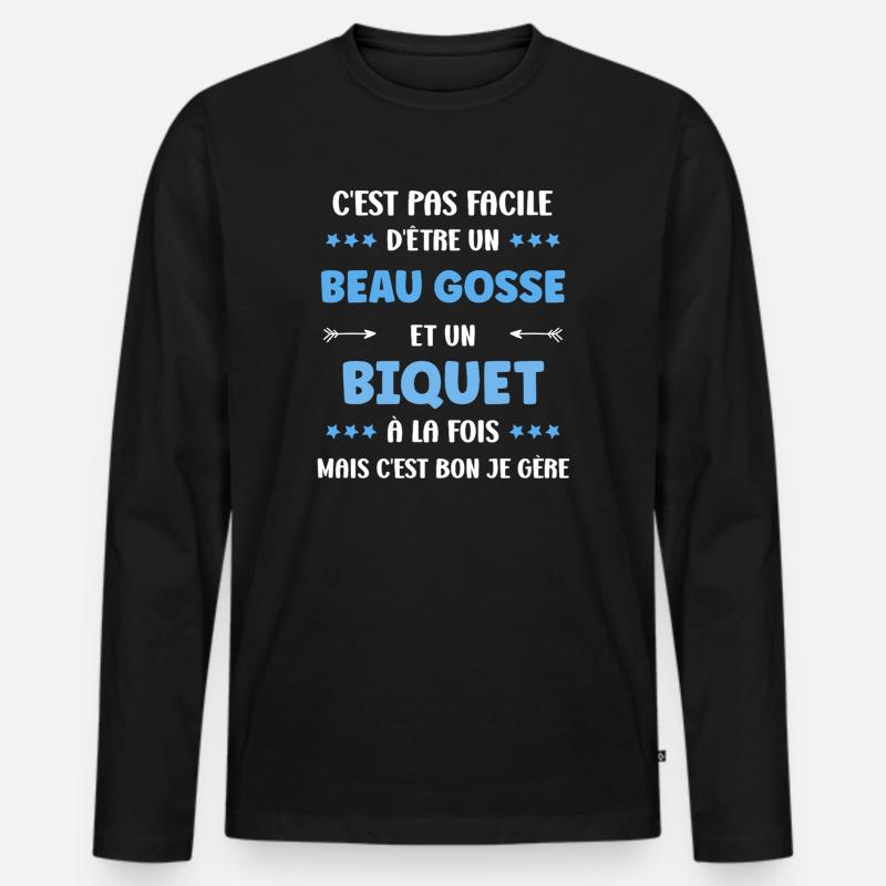 Biquet - Männer Premium Bio Langarmshirt - Schwarz
