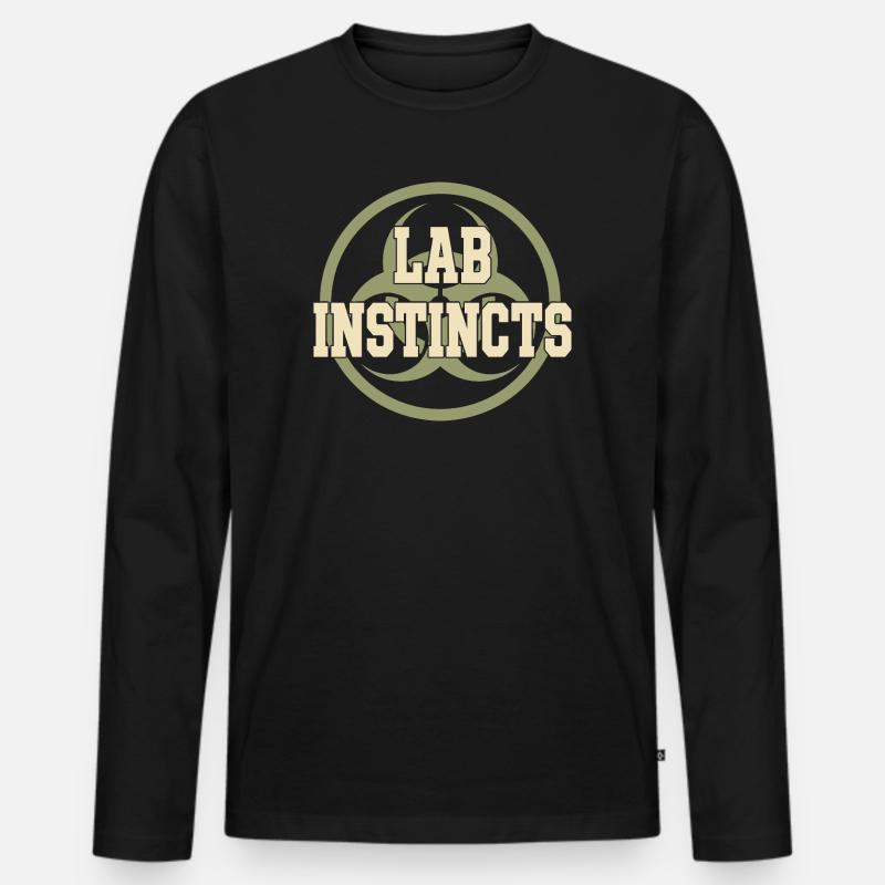 microbiologia - Maglia a manica lunga ecologica premium da uomo - nero