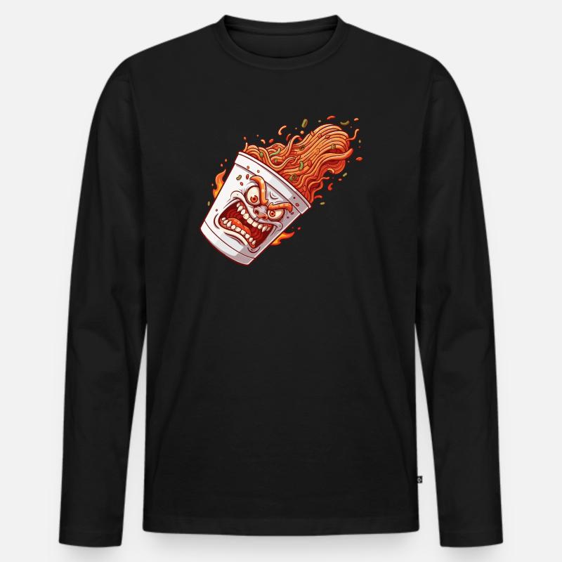 Flammender Becher Wutanfall - Männer Premium Bio Langarmshirt - Schwarz