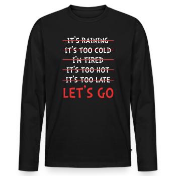 Workaholic Sprüche - Männer Premium Bio Langarmshirt - Schwarz - Vorne - Nico (187cm)
