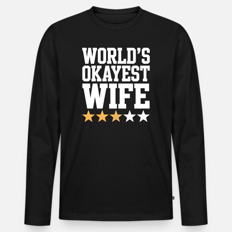 Die beste Ehefrau der Welt Tee - Männer Premium Bio Langarmshirt - Schwarz