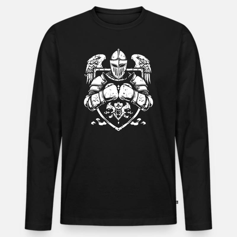 Ritter Boxen MMA - Männer Premium Bio Langarmshirt - Schwarz