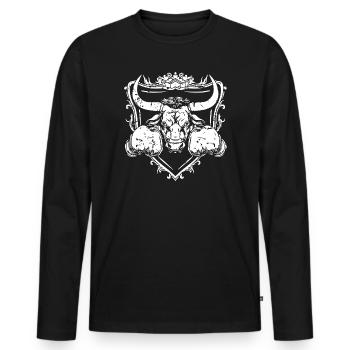 Bull Bull Boxing MMA - Men's Premium Organic Long Sleeve Shirt - black - Front - Nico (187cm)