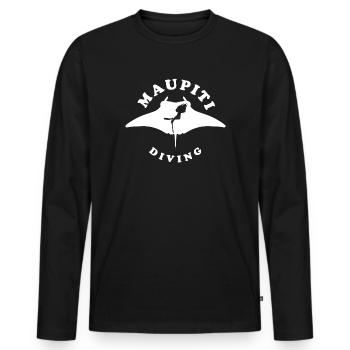 Gleite in den Geist des Südpazifiks mit th - Männer Premium Bio Langarmshirt - Schwarz - Vorne - Nico (187cm)