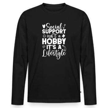 Citation d’assistant social Hobby C’est un mode de vie social social - T-shirt manches longues Premium bio Homme - noir - Devant - Nico (187cm)