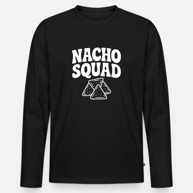 Nacho-Mannschaft - Männer Premium Bio Langarmshirt - Schwarz