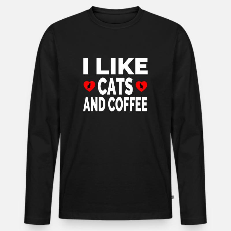 Katzen - Männer Premium Bio Langarmshirt - Schwarz