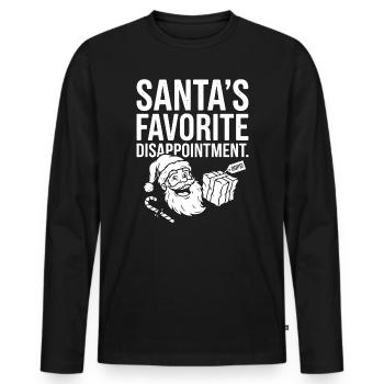 La déception préférée du Père Noël - T-shirt manches longues Premium bio Homme - noir - Devant - Nico (187cm)