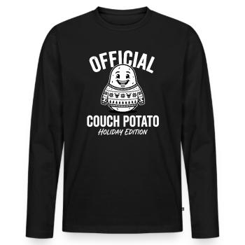 Official Couch Potato Holiday Edition - Männer Premium Bio Langarmshirt - Schwarz - Vorne - Nico (187cm)