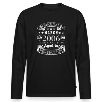 20th Birthday March 2006 - Men's Premium Organic Long Sleeve Shirt - black - Front - Nico (187cm)