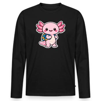 Kuscheliger axolotl - Männer Premium Bio Langarmshirt - Schwarz - Vorne - Nico (187cm)