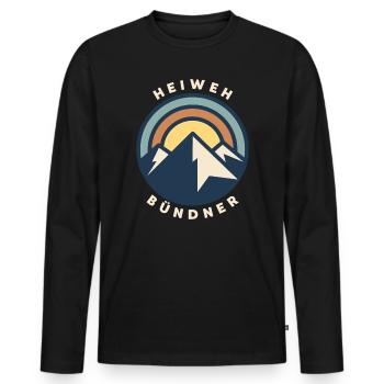 Heiweh Grisons - T-shirt manches longues Premium bio Homme - noir - Devant - Nico (187cm)