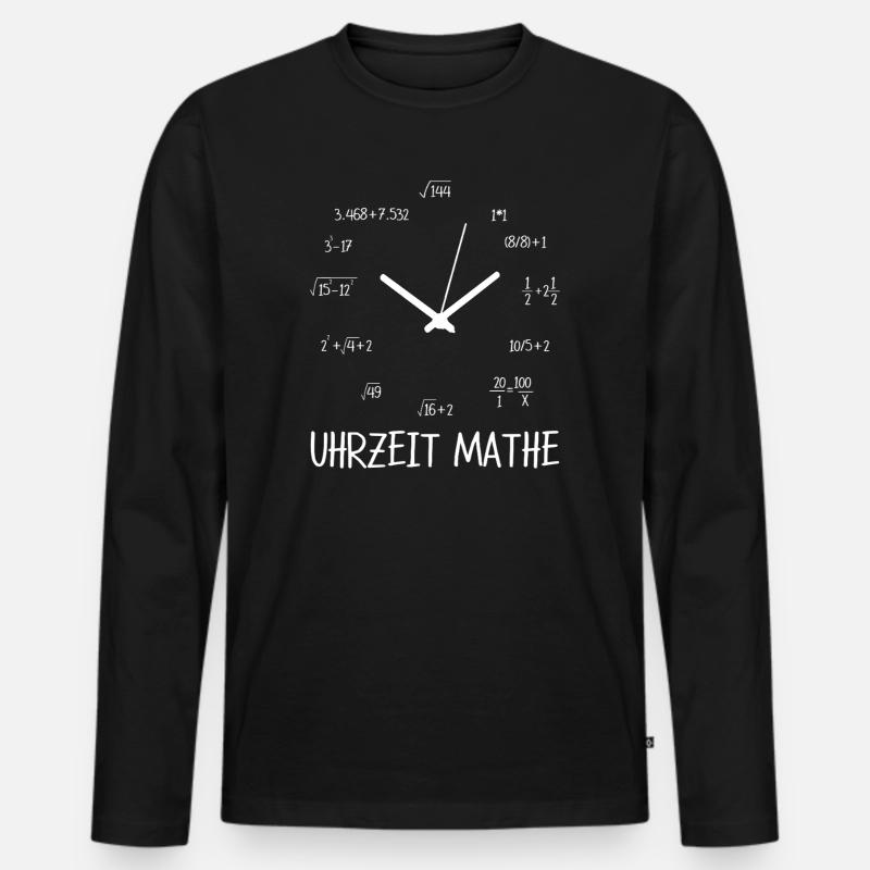 Time math math math teacher student - Men's Premium Organic Long Sleeve Shirt - black