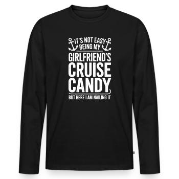 Girlfriend Sayings Girlfriend Funny Girlfriend Gift - Men's Premium Organic Long Sleeve Shirt - black - Front - Nico (187cm)