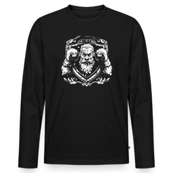 Kämpfer Boxen MMA - Männer Premium Bio Langarmshirt - Schwarz - Vorne - Nico (187cm)