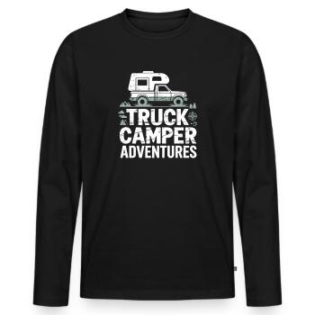 Camping-car tout-terrain Truck Camper Adventures - T-shirt manches longues Premium bio Homme - noir - Devant - Nico (187cm)