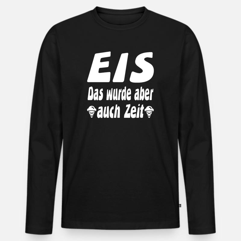 Eis - Männer Premium Bio Langarmshirt - Schwarz