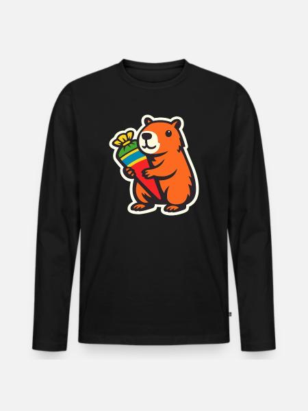 Capybara School Enrollment - Men's Premium Organic Long Sleeve Shirt - black
