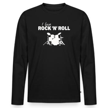 ROCK & ROLL - Männer Premium Bio Langarmshirt - Schwarz - Vorne - Nico (187cm)