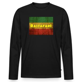 Rastafari - T-shirt manches longues Premium bio Homme - noir - Devant - Nico (187cm)