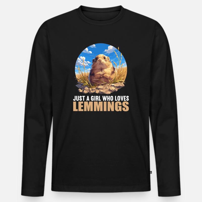 Lemminge Lemming - Männer Premium Bio Langarmshirt - Schwarz