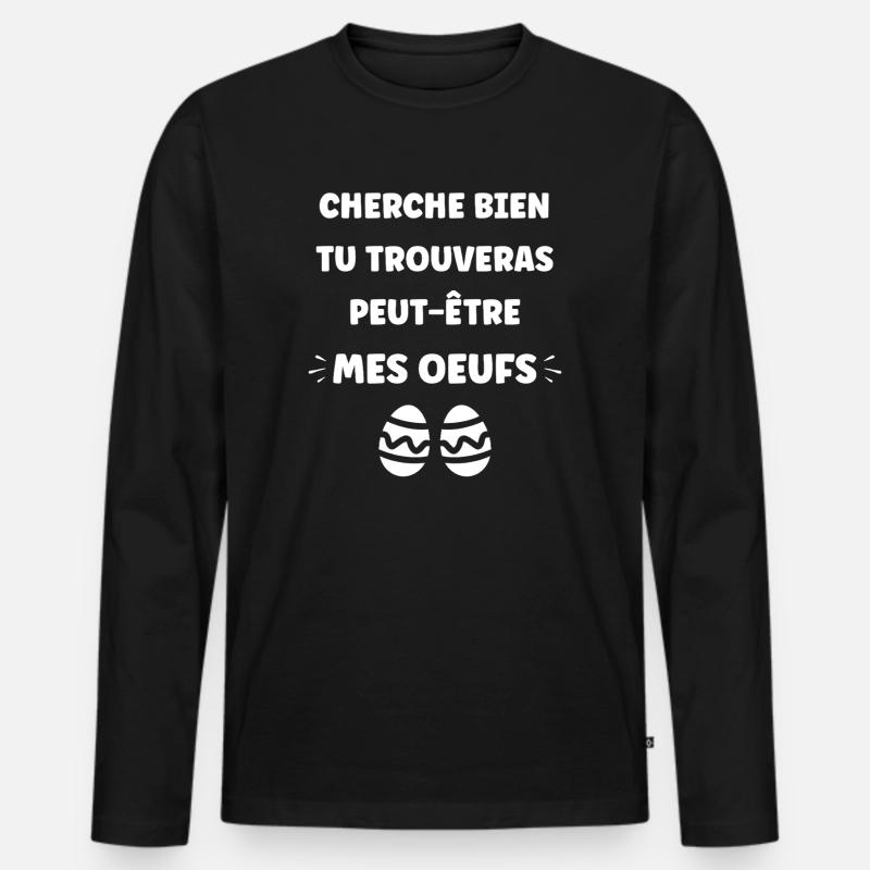 Ostern - Männer Premium Bio Langarmshirt - Schwarz