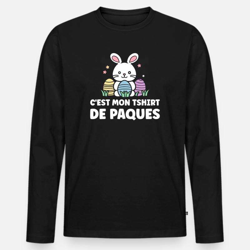 HUMOUR-OSTERN - Männer Premium Bio Langarmshirt - Schwarz