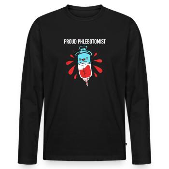 Pflege Pfleger Pflegerin Blutentnahme Phlebotomist - Männer Premium Bio Langarmshirt - Schwarz - Vorne - Nico (187cm)