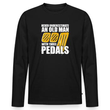 Ne sous-estimez jamais Mec passionné de voitures - T-shirt manches longues Premium bio Homme - noir - Devant - Nico (187cm)