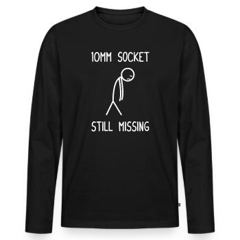 Douille 10mm toujours manquante au mécanicien de voiture - T-shirt manches longues Premium bio Homme - noir - Devant - Nico (187cm)